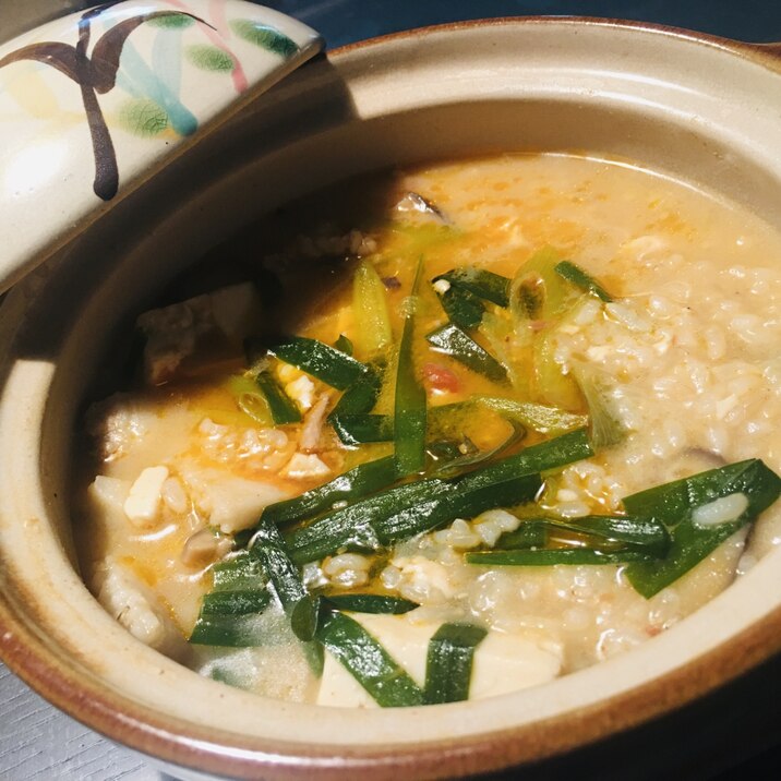 余った胡麻味噌スープで作る簡単クッパ！